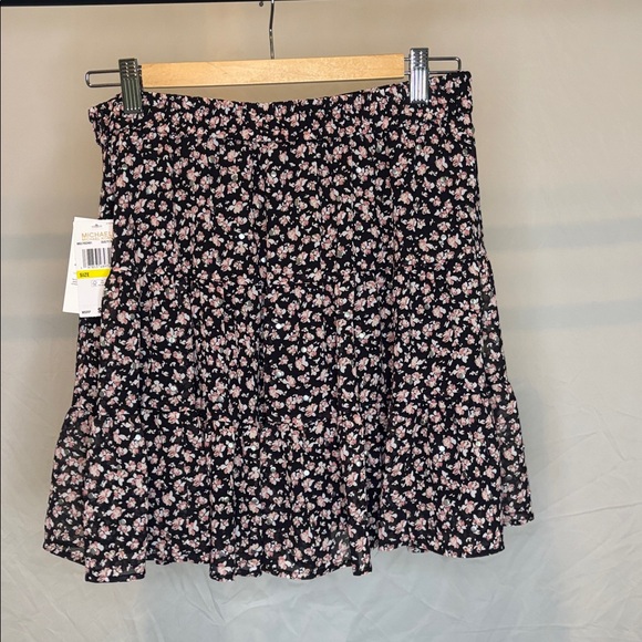 MICHAEL Michael Kors Black and Pink Floral Skirt - Picture 1 of 2
